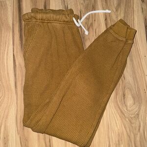 Aerie Tan Waffle Sweatpants